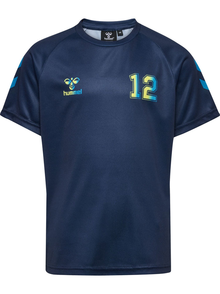 Hummel Hmlshimmer T-Shirt S/S - dress blues/limeade