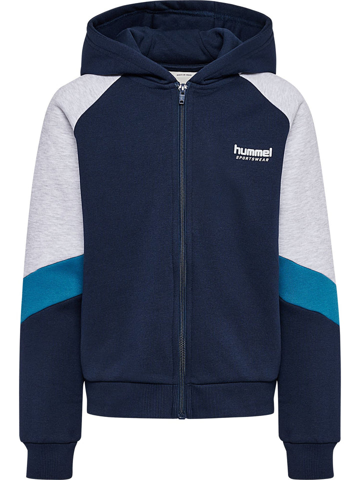 Hummel Hmljr Loose Blocked Zip Hoodie - dress blues