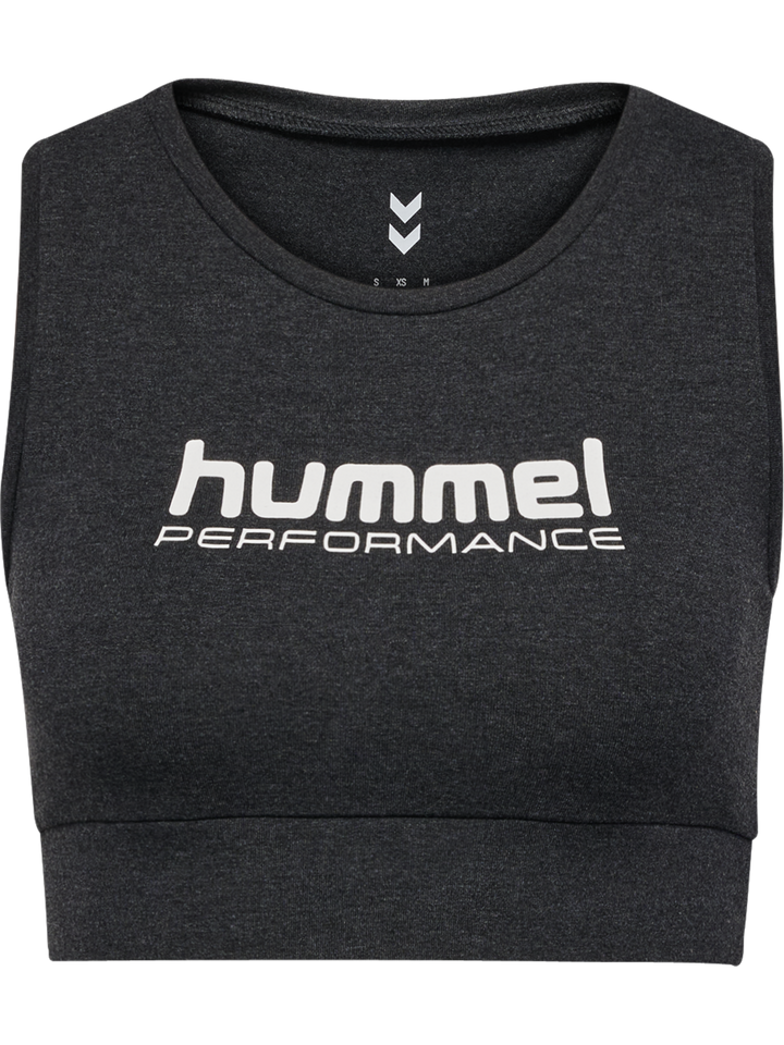 Hummel Hmlpulse logo light support bra - black melange