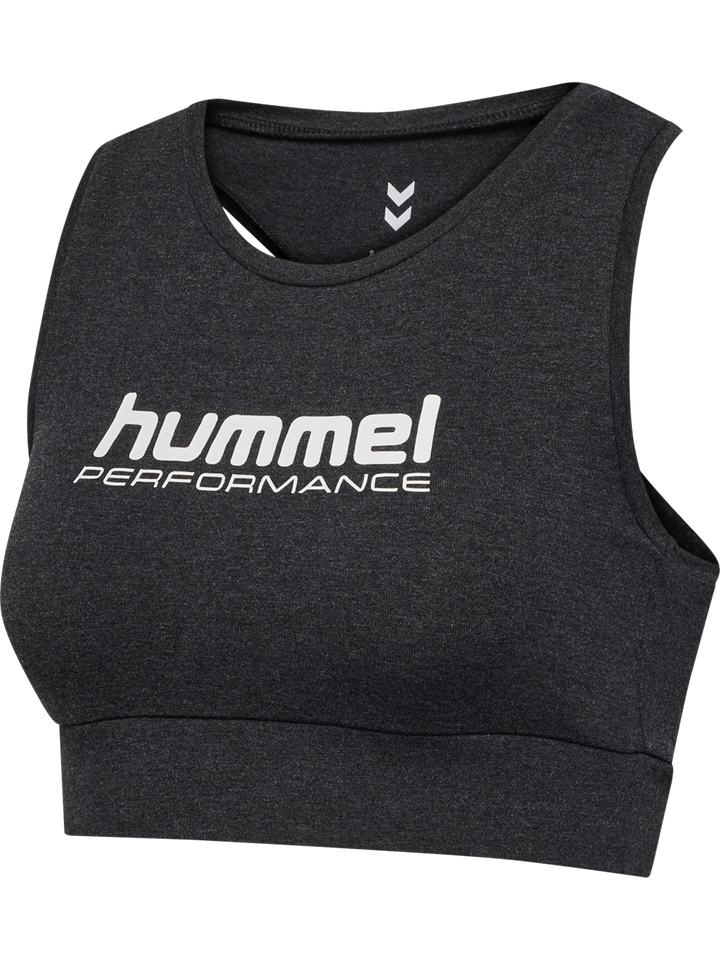 Hummel Hmlpulse logo light support bra - black melange