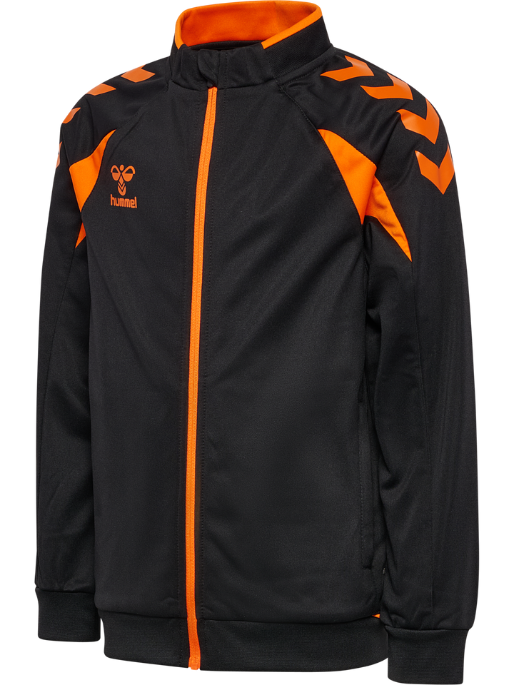 Hummel hmlCORE 2.0 TRACK ZIP JACKET KIDS - BLACK/ORANGE TIGER