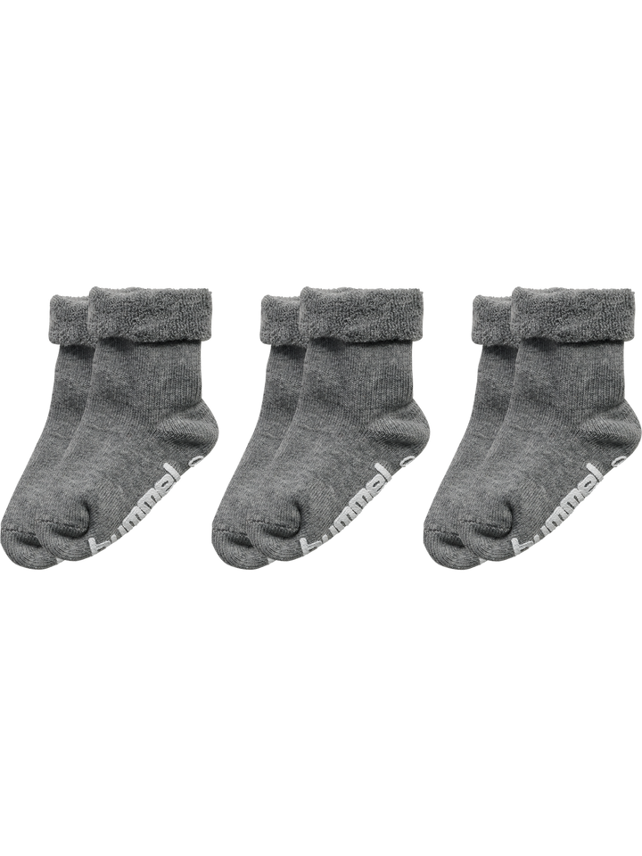 Hummel hmlMINI NON SLIP 3-PACK SOCK - GREY MELANGE