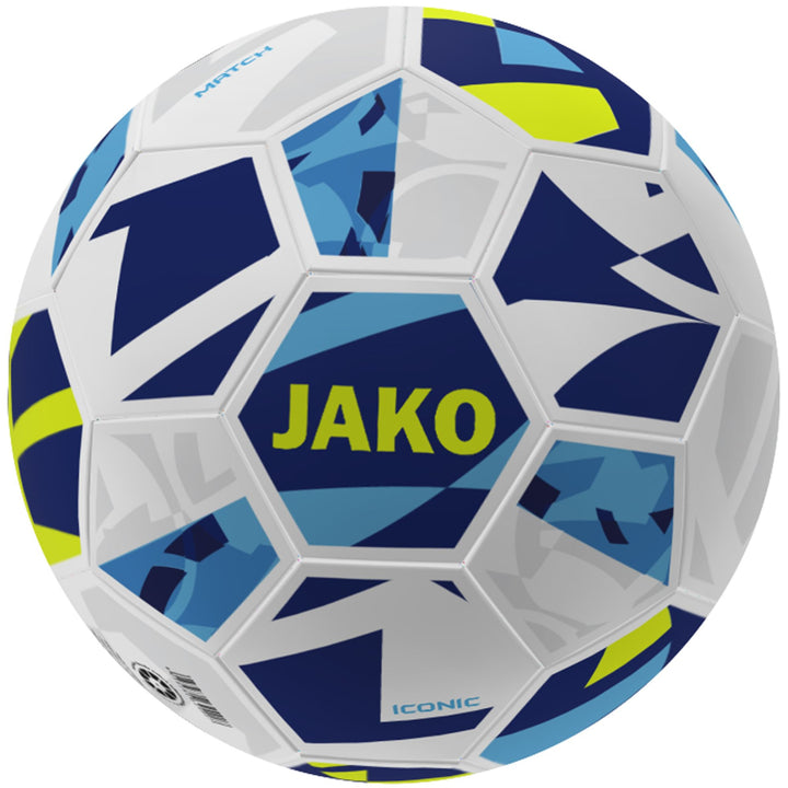 Jako Spielball Iconic - weiß/navy/neongelb