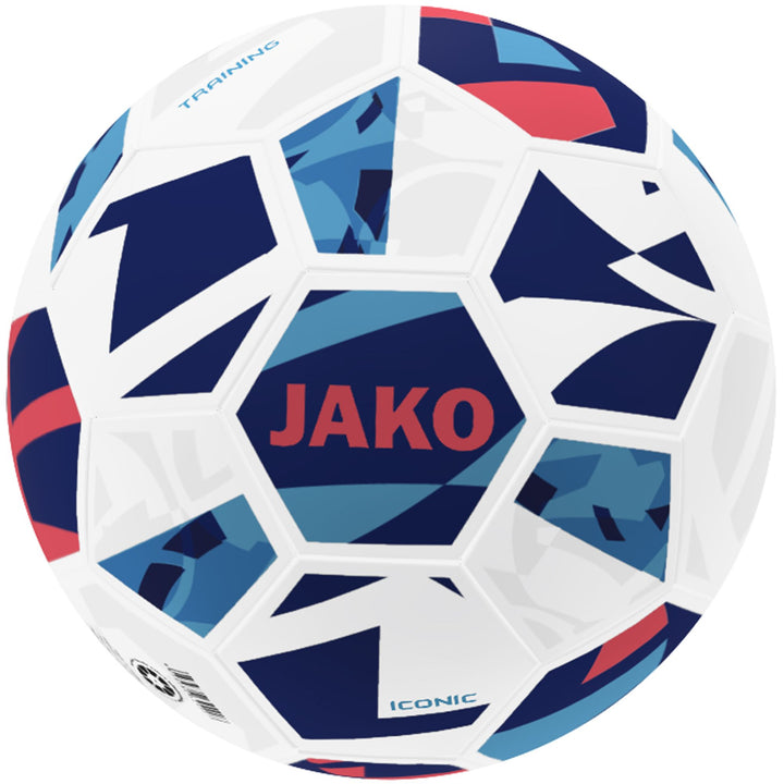 Jako Trainingsball Iconic - weiß/navy/coral