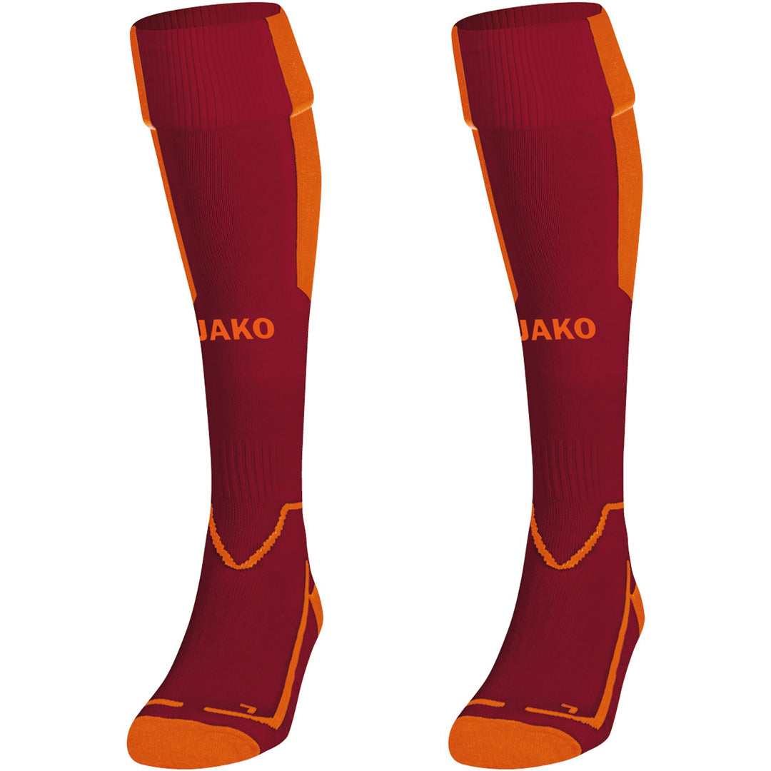 Jako Stutzenstrumpf Lazio - weinrot/neonorange