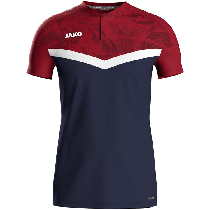 Jako Polo Iconic - marine/chili rot