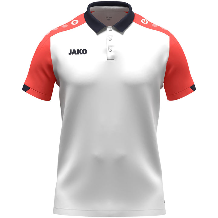 Jako Polo Dynamic - weiß/coral/marine