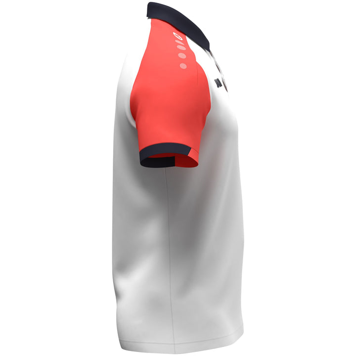 Jako Polo Dynamic - weiß/coral/marine