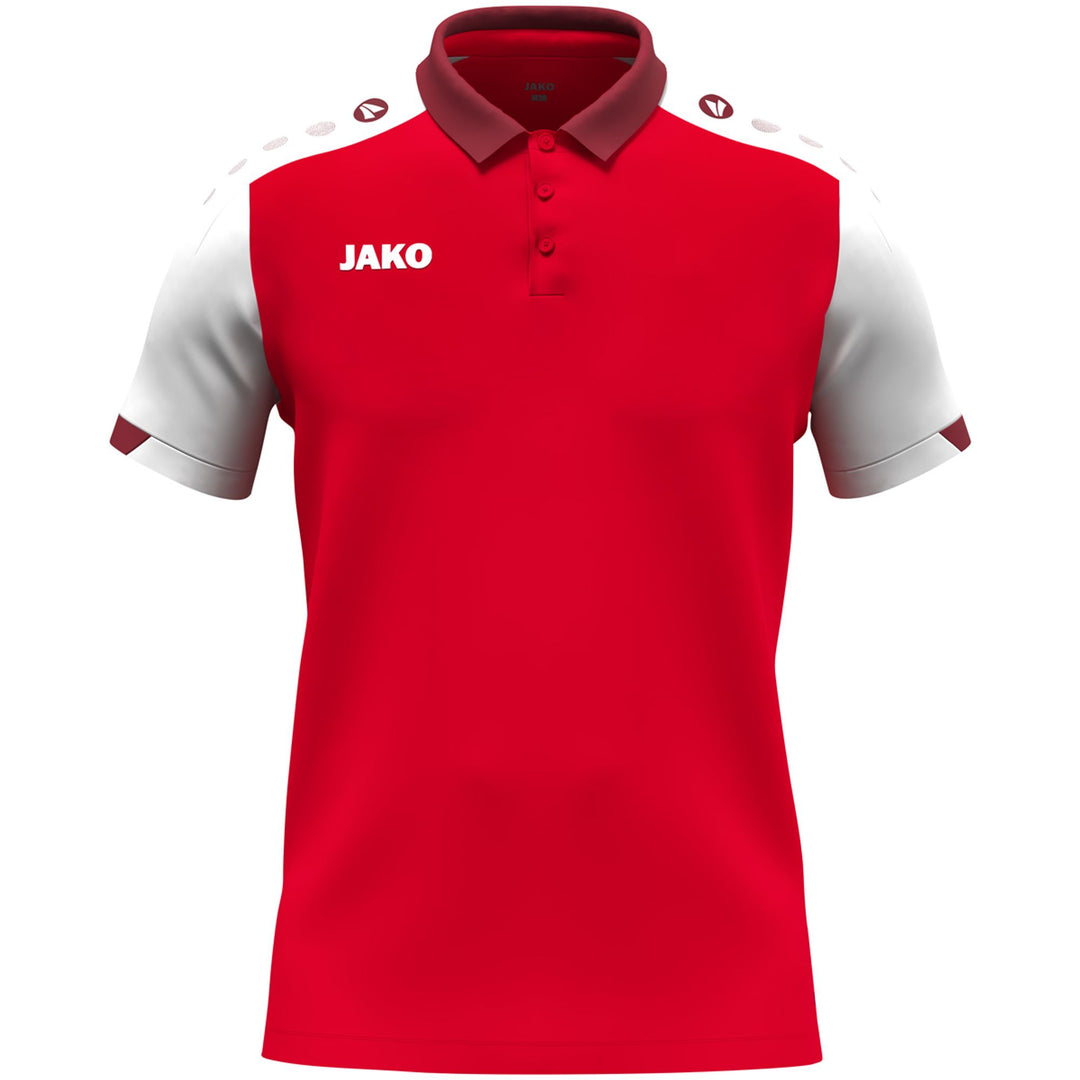 Jako Polo Dynamic - rot/weiß/dunkelrot