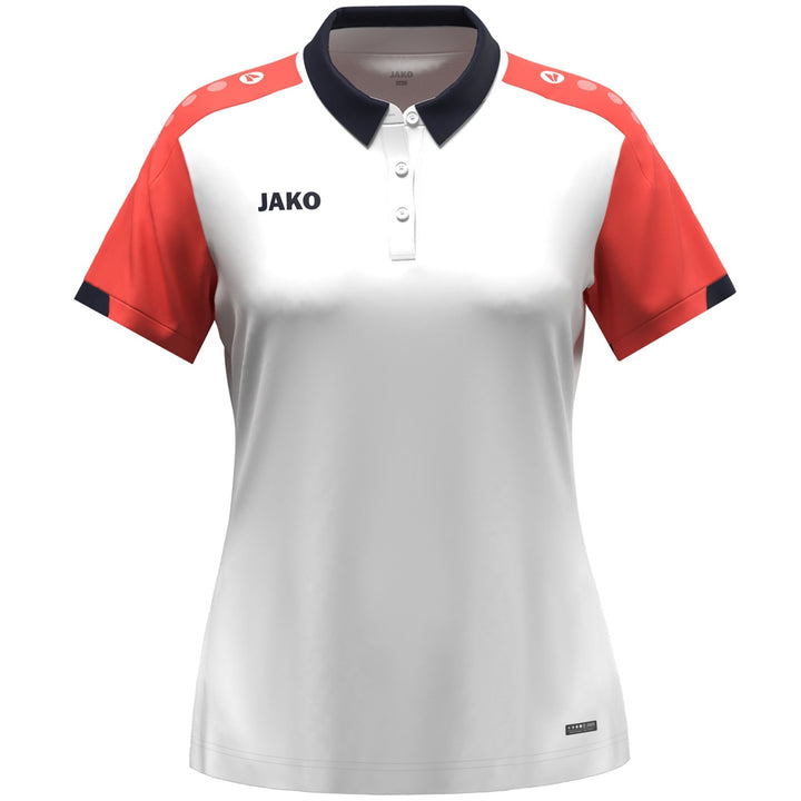 Jako Polo Dynamic Damen - weiß/coral/marine