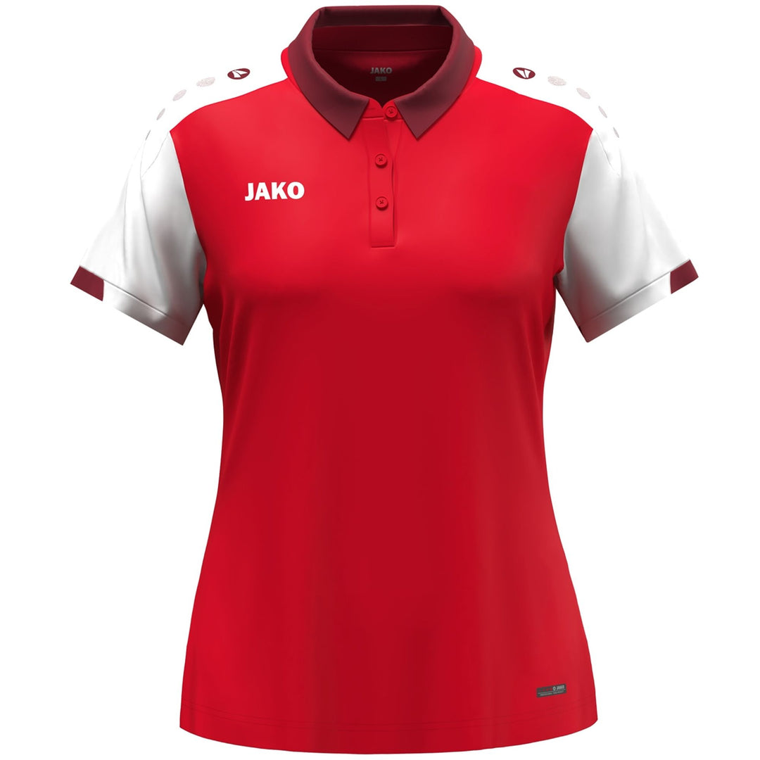 Jako Polo Dynamic Damen - rot/weiß/dunkelrot