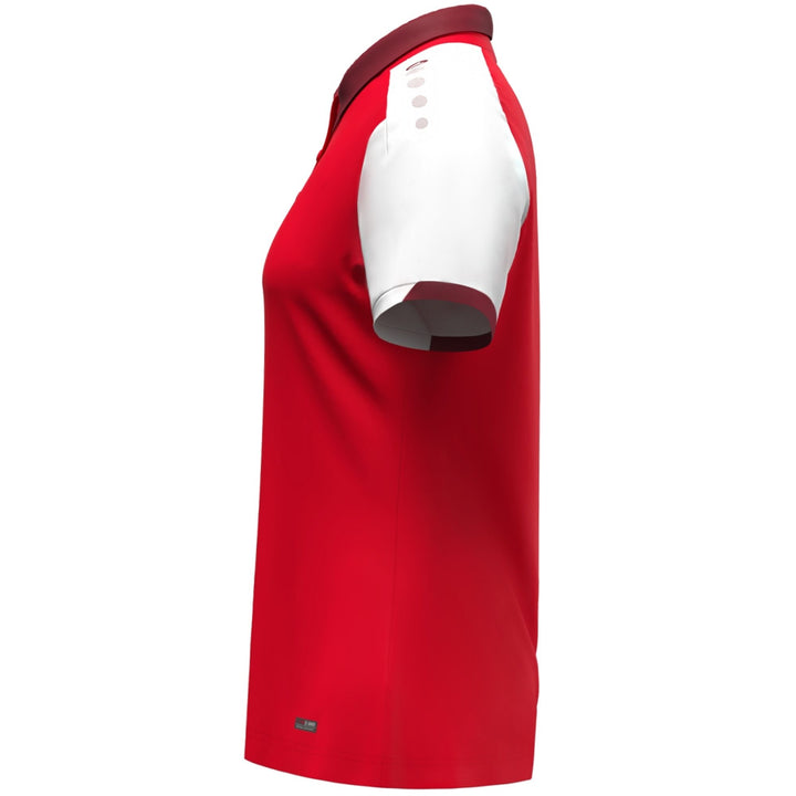 Jako Polo Dynamic Damen - rot/weiß/dunkelrot