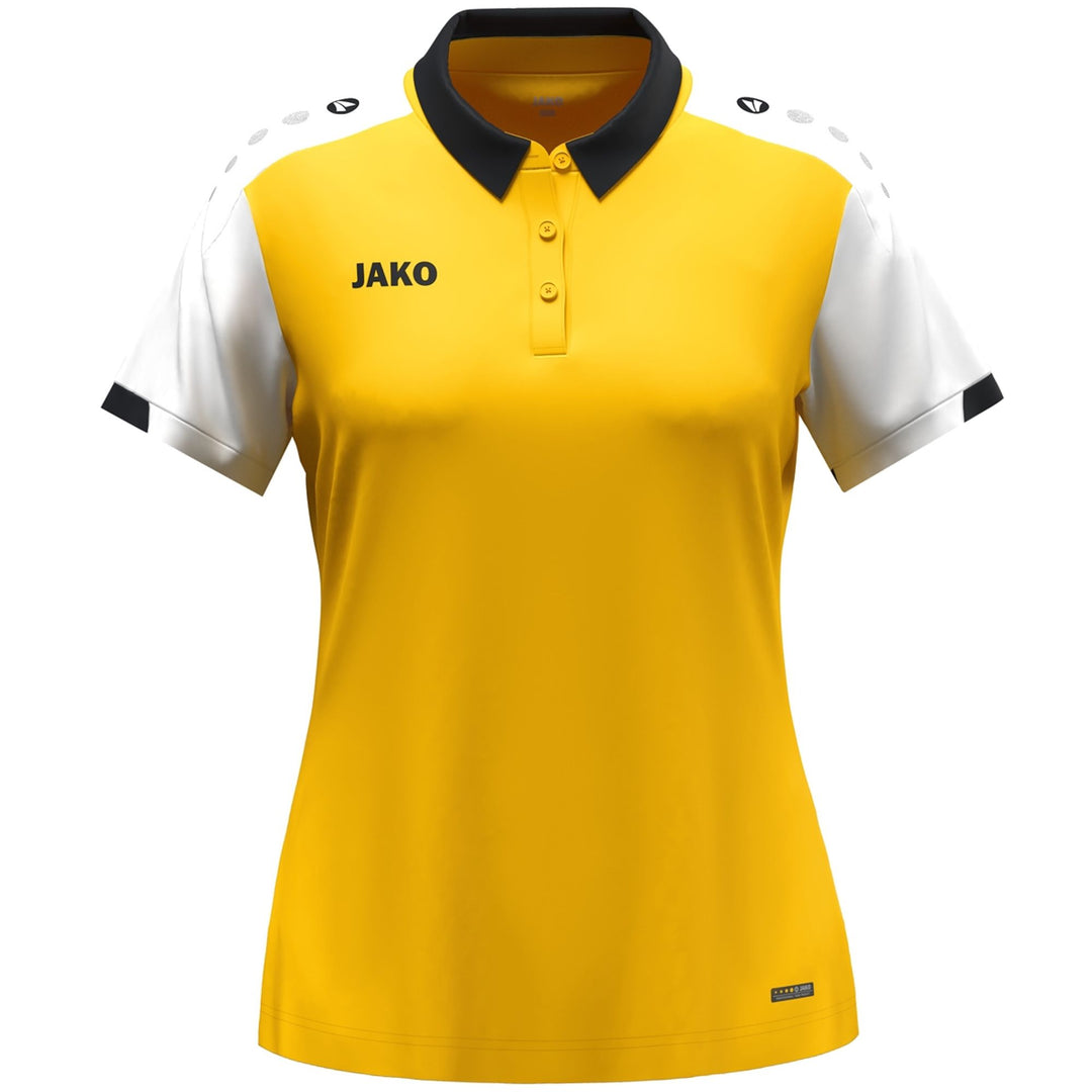 Jako Polo Dynamic Damen - gelb/weiß/schwarz