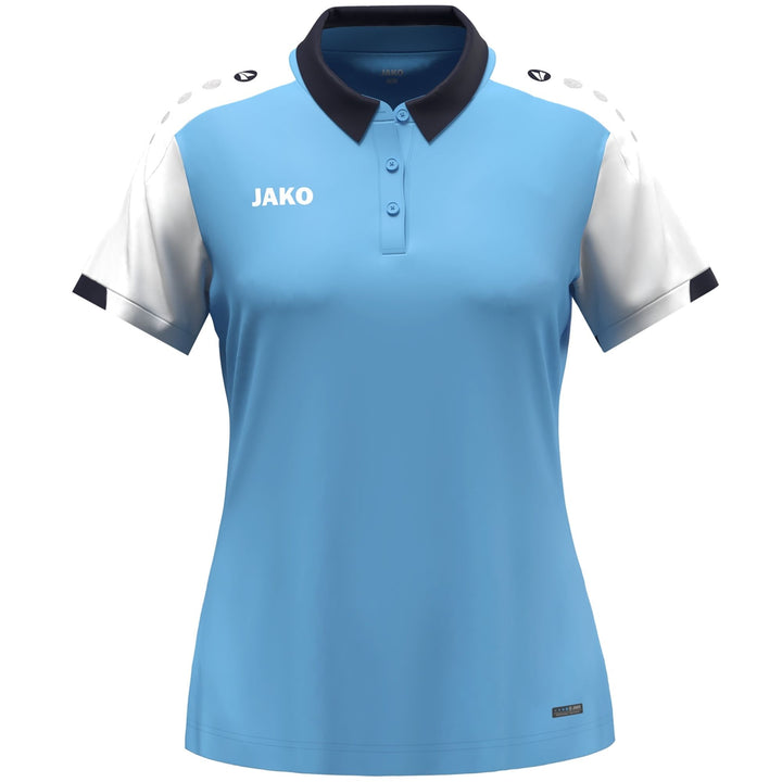 Jako Polo Dynamic Damen - skyblue/weiß/marine