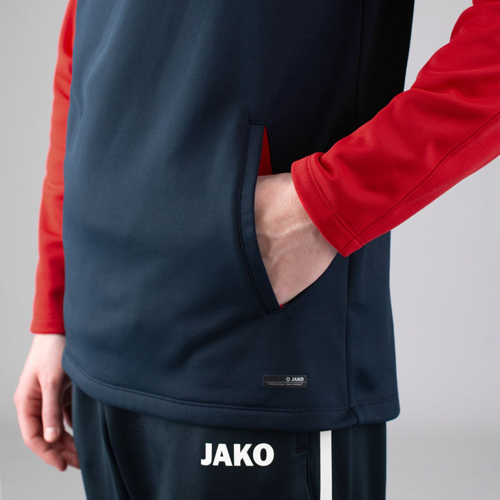 Jako Kapuzensweat Performance - marine/rot