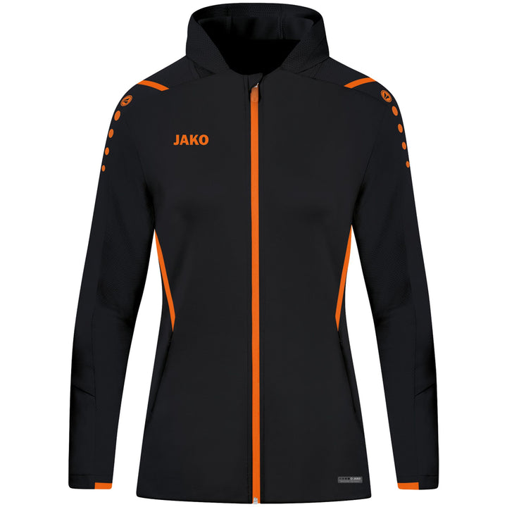 Jako Trainingsjacke Challenge Mit Kapuze - schwarz/neonorange