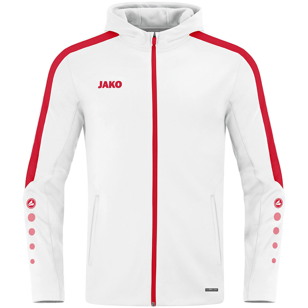 Jako Kapuzenjacke Power - weiß/rot