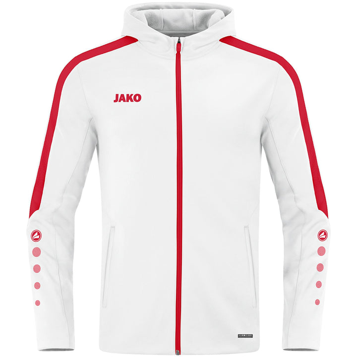 Jako Kapuzenjacke Power - weiß/rot
