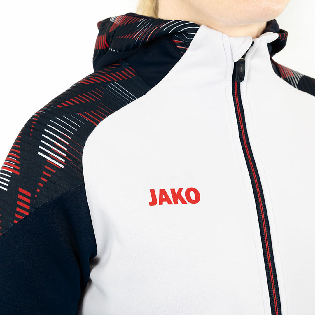 Jako Kapuzenjacke Sonic Damen - weiß/marine/rot
