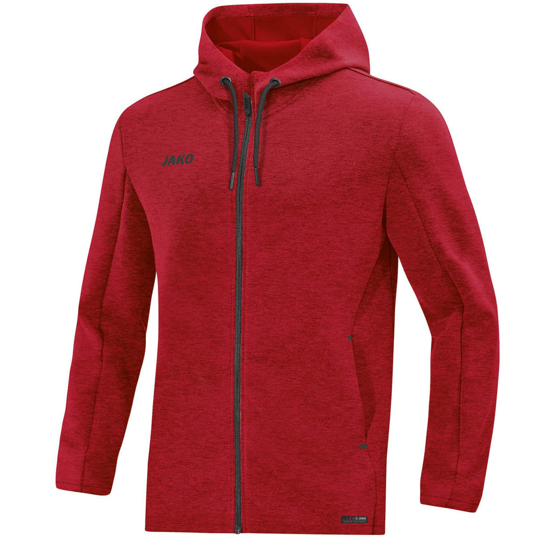 Jako Kapuzenjacke Premium Basics - rot meliert