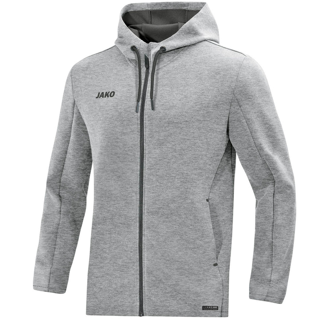 Jako Kapuzenjacke Premium Basics - hellgrau meliert