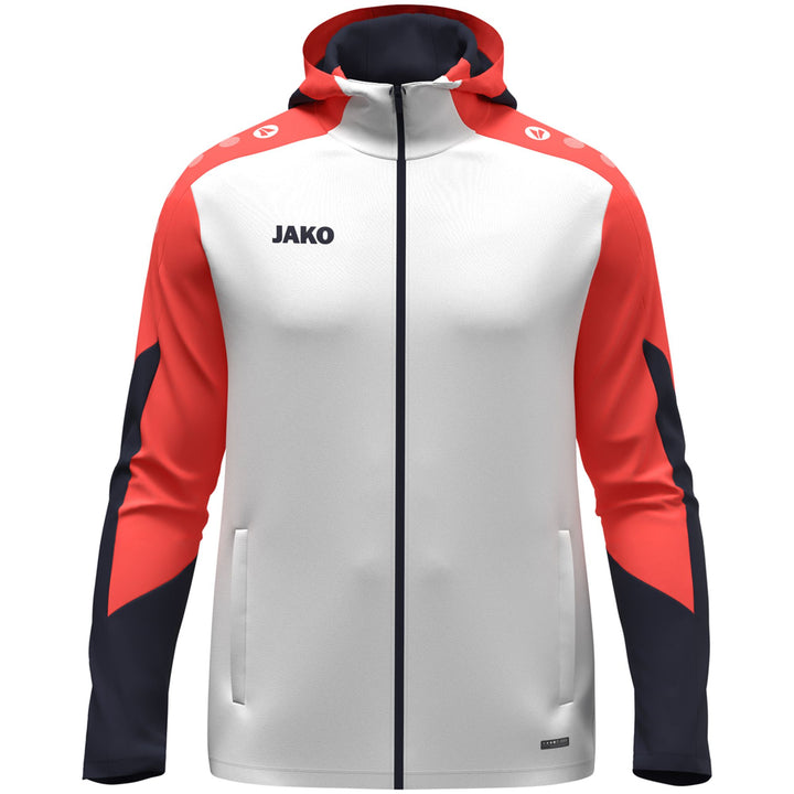 Jako Kapuzenjacke Dynamic - weiß/coral/marine
