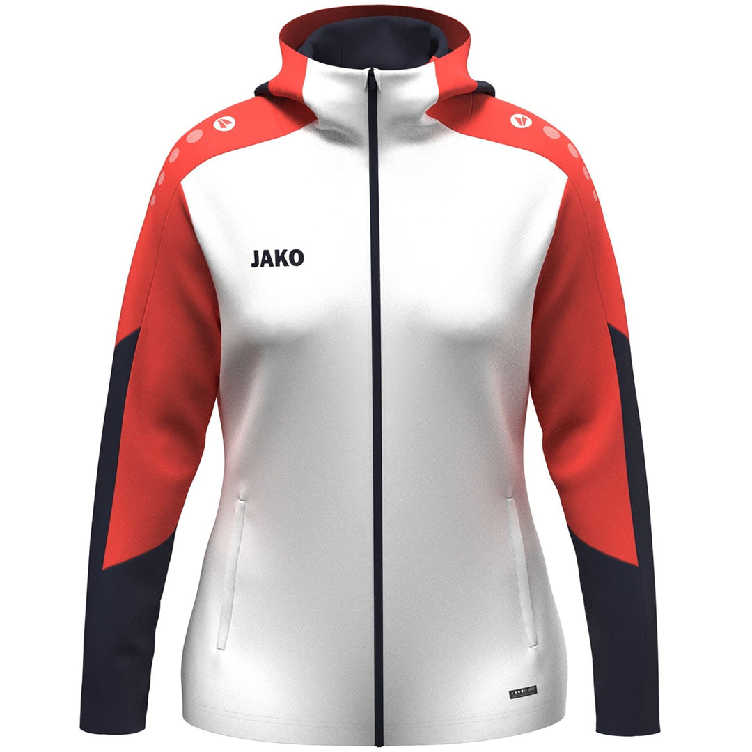 Jako Kapuzenjacke Dynamic Damen - weiß/coral/marine