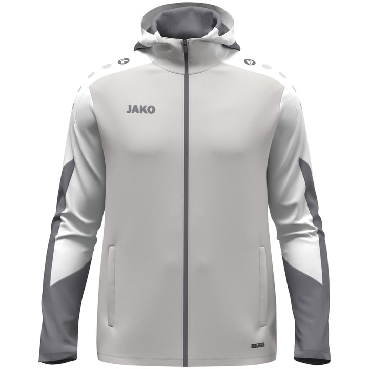 Jako Kapuzenjacke Dynamic - hellgrau/weiß/grau