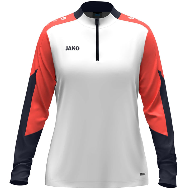 Jako Ziptop Dynamic Damen - weiß/coral/marine