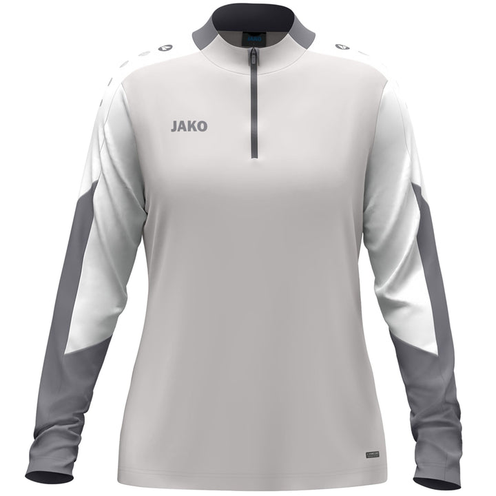 Jako Ziptop Dynamic Damen - hellgrau/weiß/grau