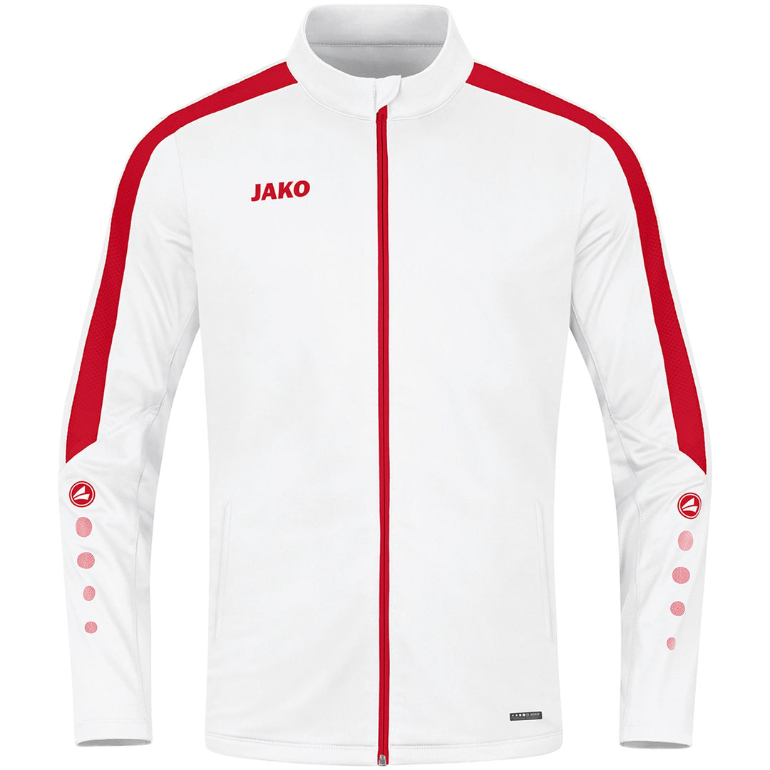 Jako Polyesterjacke Power - weiß/rot
