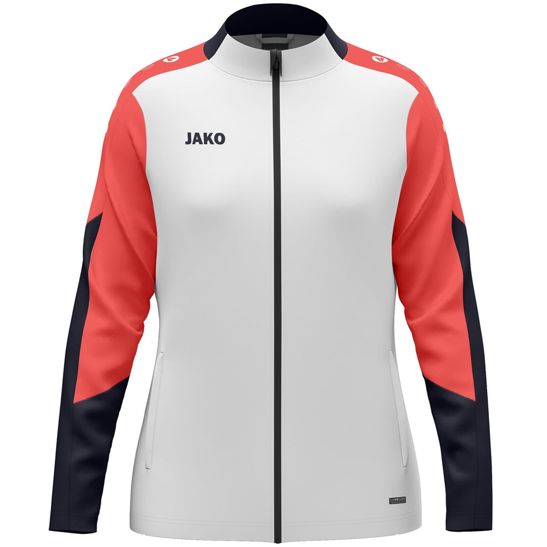 Jako Polyesterjacke Dynamic Damen - weiß/coral/marine