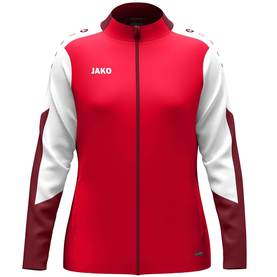 Jako Polyesterjacke Dynamic Damen - rot/weiß/dunkelrot