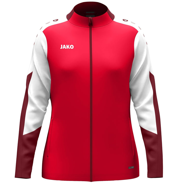 Jako Polyesterjacke Dynamic Damen - rot/weiß/dunkelrot