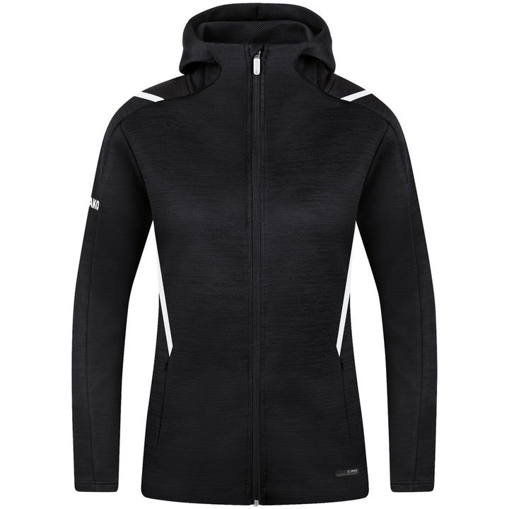 Jako Freizeitjacke Challenge Mit Kapuze - schwarz meliert/weiß