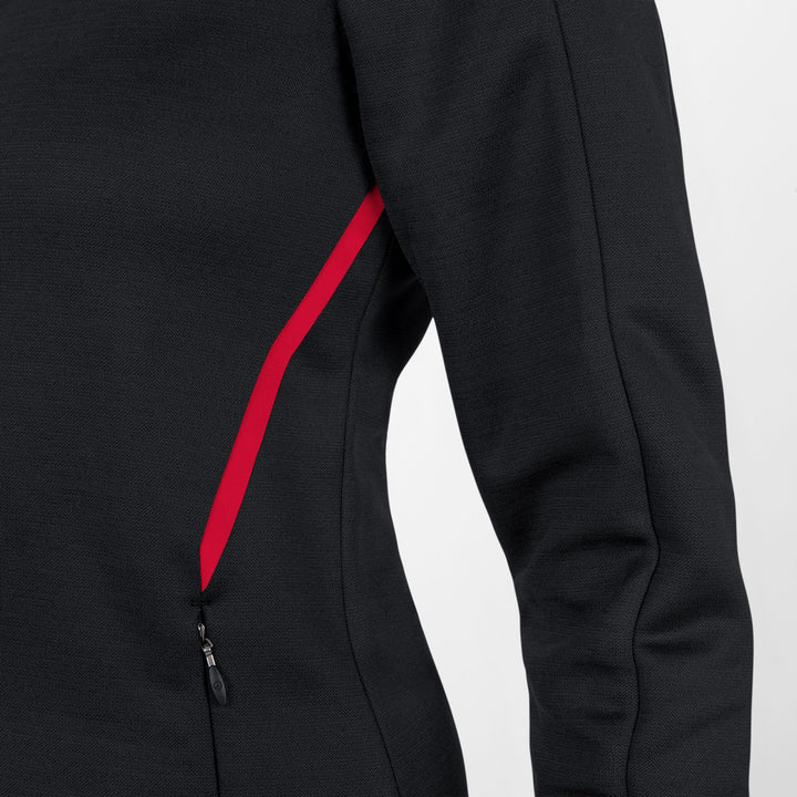 Jako Freizeitjacke Challenge Mit Kapuze - schwarz meliert/rot