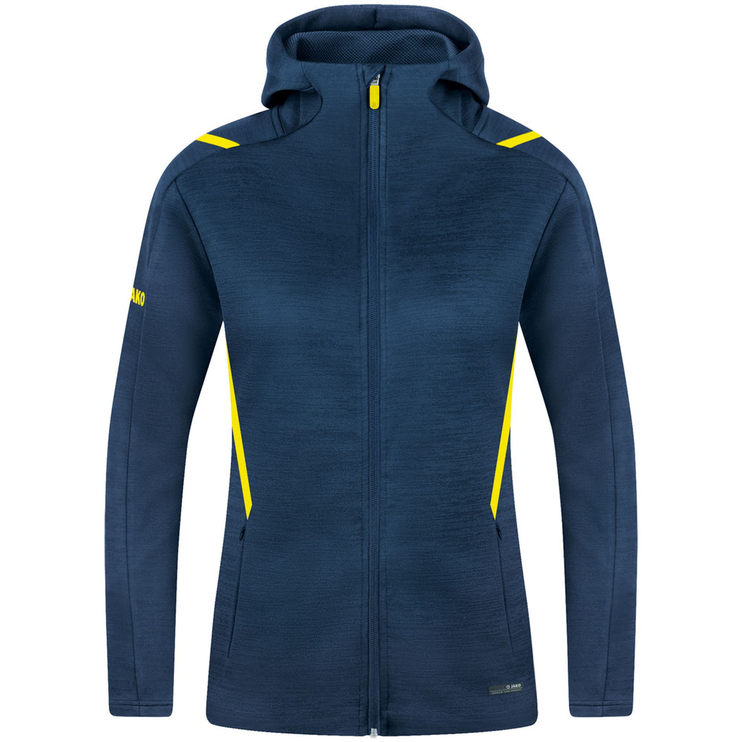 Jako Freizeitjacke Challenge Mit Kapuze - marine meliert/neongelb
