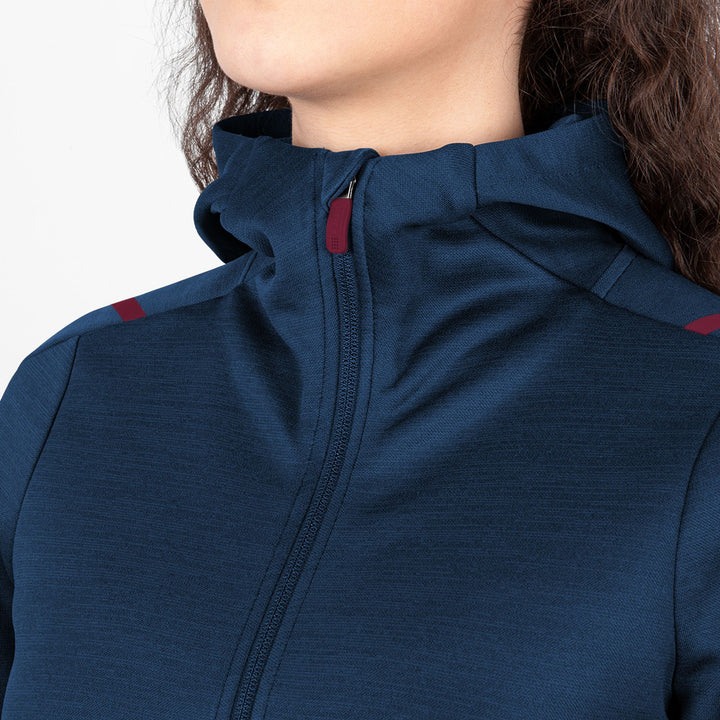 Jako Freizeitjacke Challenge Mit Kapuze - marine meliert/maroon