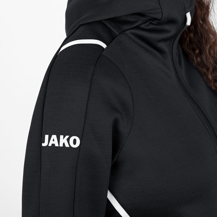 Jako Freizeitjacke Challenge Mit Kapuze - schwarz meliert/weiß