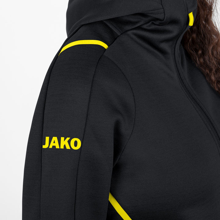 Jako Freizeitjacke Challenge Mit Kapuze - schwarz meliert/citro
