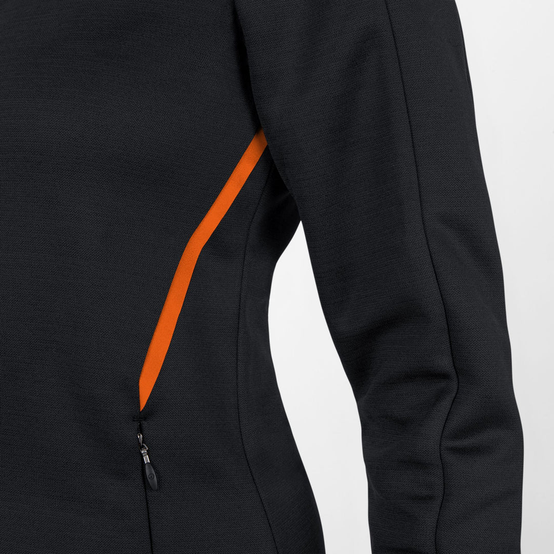 Jako Freizeitjacke Challenge Mit Kapuze - schwarz meliert/neonorange