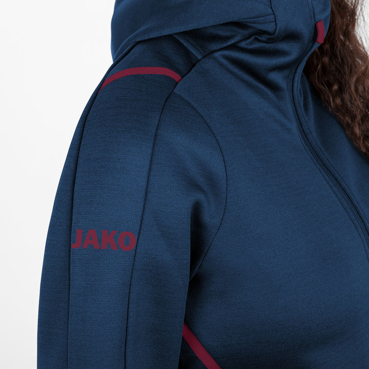 Jako Freizeitjacke Challenge Mit Kapuze - marine meliert/maroon
