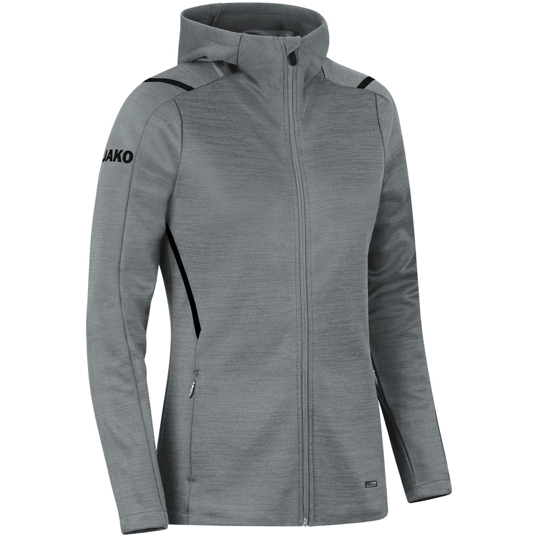 Jako Freizeitjacke Challenge Mit Kapuze - steingrau meliert/schwarz