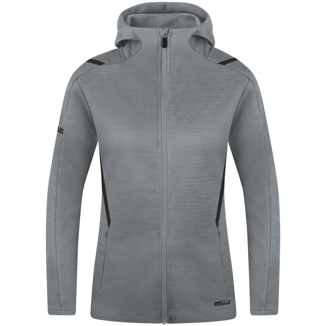 Jako Freizeitjacke Challenge Mit Kapuze - steingrau meliert/schwarz