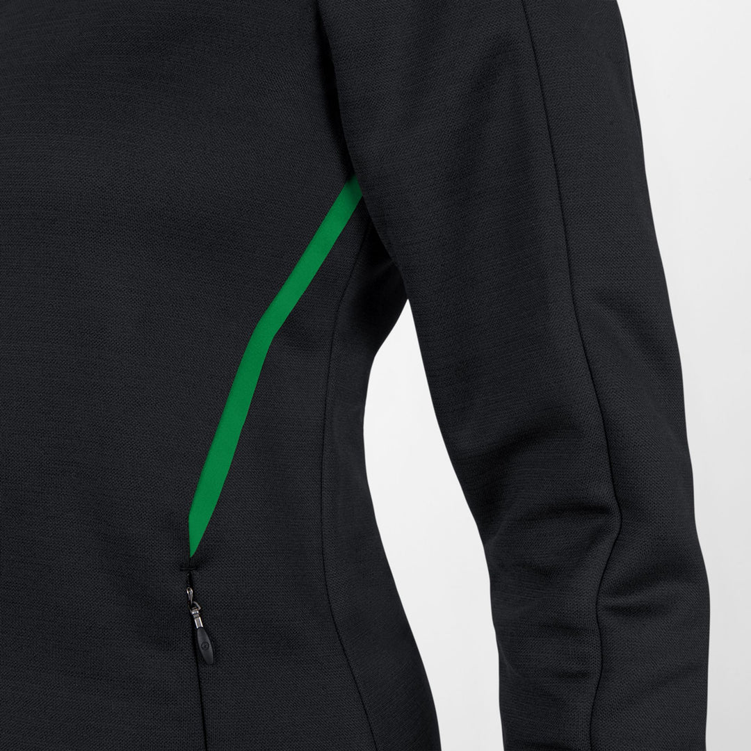 Jako Freizeitjacke Challenge Mit Kapuze - schwarz meliert/sportgrün