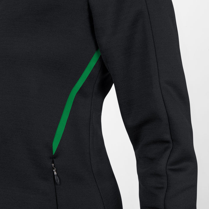 Jako Freizeitjacke Challenge Mit Kapuze - schwarz meliert/sportgrün