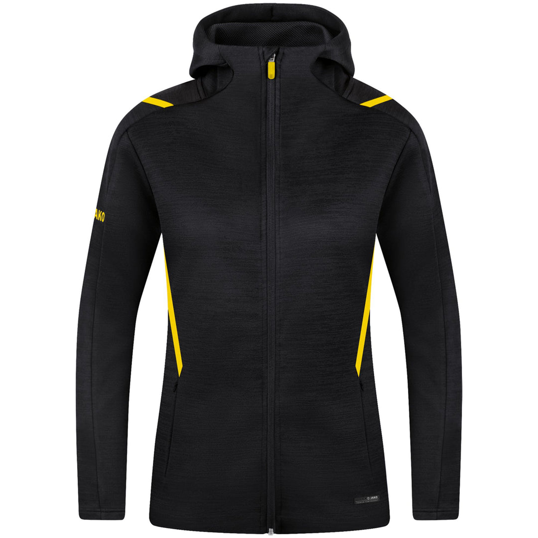 Jako Freizeitjacke Challenge Mit Kapuze - schwarz meliert/citro