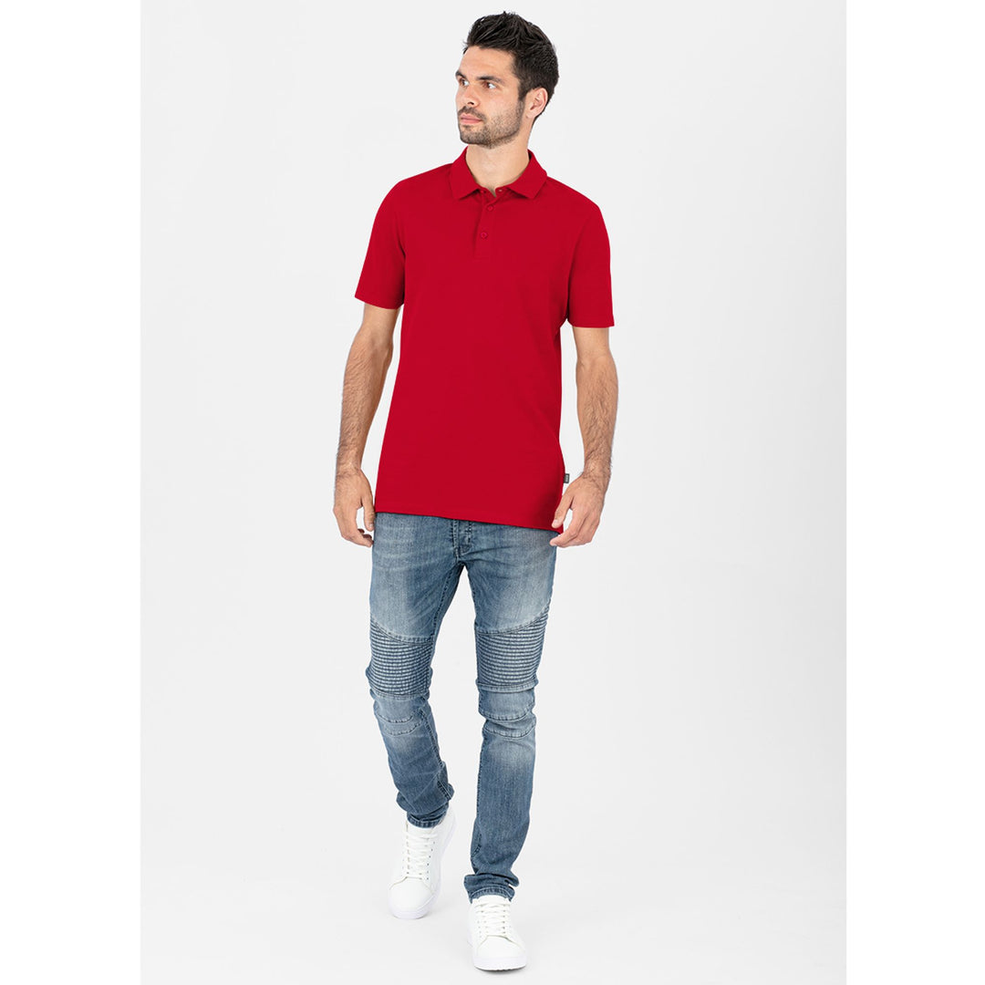 Jako Polo Organic Stretch - rot