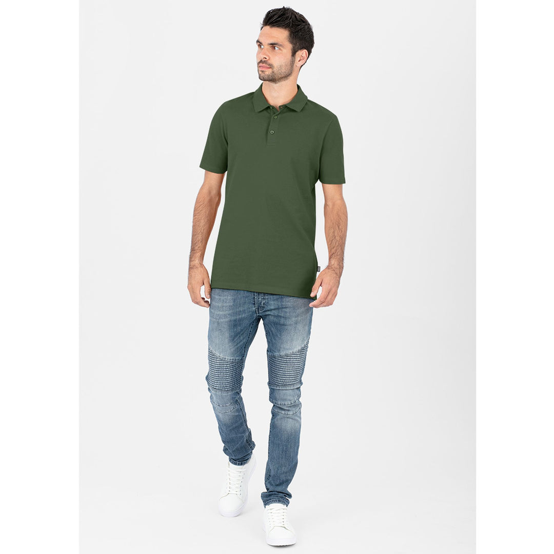 Jako Polo Organic Stretch - oliv
