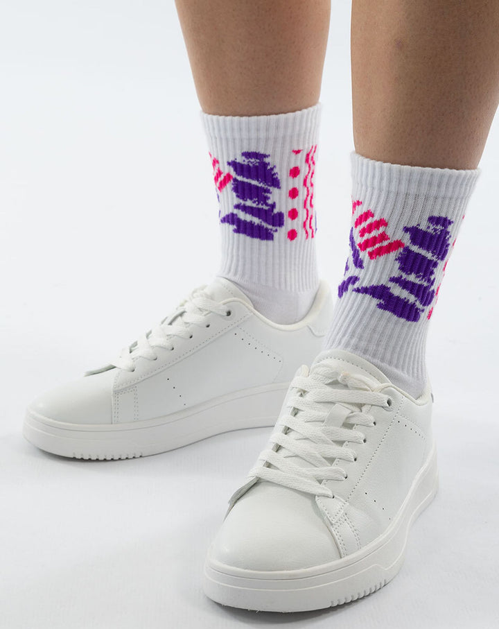 Jako Malle Sportsocken Lang 2Er Pack - weiß/pink/lila/schwarz